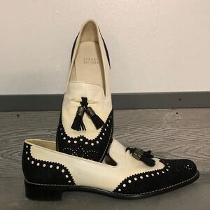 Stuart Weitzman Black and White Oxford Loafers